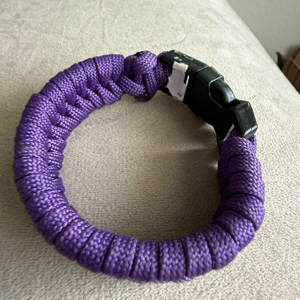 Purple Paracord Bracelet with Black Clasp